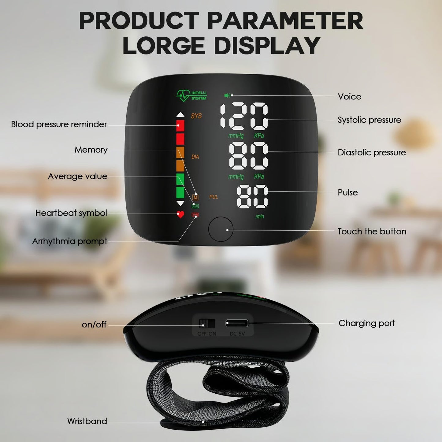 Wrist blood pressure monitor