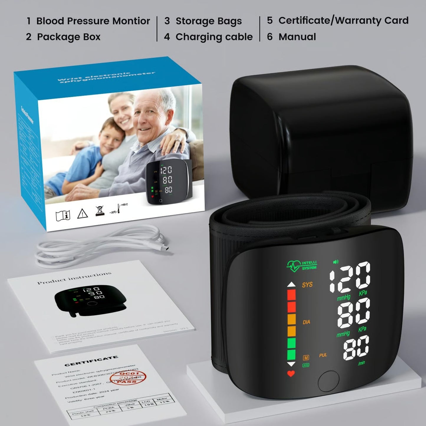 Wrist blood pressure monitor